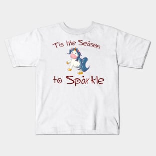Christmas Unicorn: Tis the Season to Sparkle Kids T-Shirt